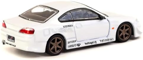 1:64 Scale Diecast Model Car Compatible with Nissan Silvia (S15) Vertex White Metallic Lamley Special Edition Global64 Series Limited Edition by