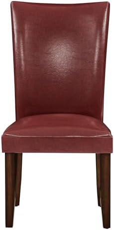 Steve Silver Company Hartford Parsons Chair, Vegan Leather, Contemporary Style, Dining Room, Kitchen, Asian Hardwood Solids, Ergonomic Shape Backing, 20" D x 28" W x 41" H, Brown