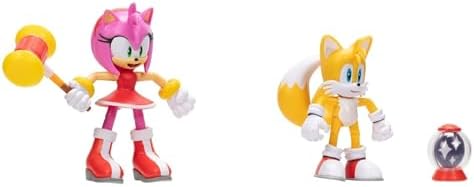 JAKKS Pacific Sonic the Hedgehog Sonic 4" Action Figure 2 Pack - Modern Tails & Modern Amy