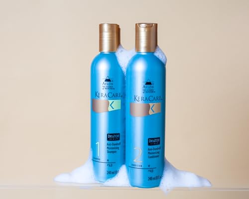 KeraCare Dry & Itchy Moisturizing Conditioner 8 oz - With Flax Seed Extract, Coconut Oil and Aloe Leaf Juice - Effective Against Dandruff