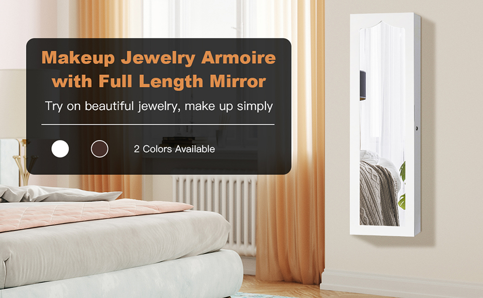 CHARMAID 5 LEDs Jewelry Armoire Wall Mounted/Door