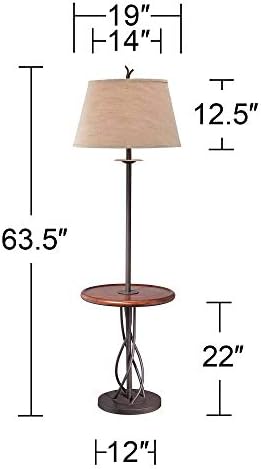 Franklin Iron Works 63 1/2" Tall Twist Base Wood Table Floor Lamps Set of 2