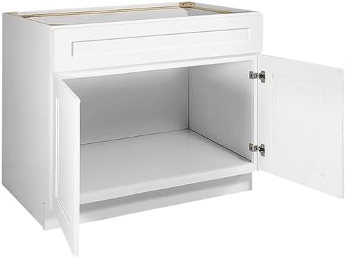 Design House Brookings Kitchen Sink Base Cabinet, 36", White | Floor Mount, Contemporary/Modern, Wood, Kitchen, 561498