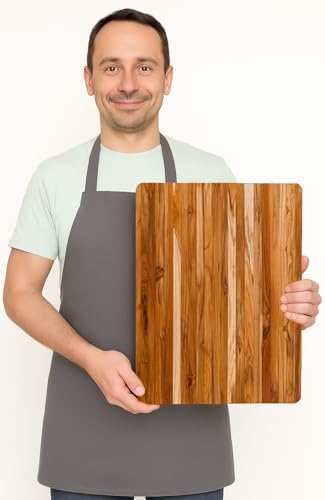 Teakhaus Cutting Board - Extra Large (XL) Teak Wood Cutting Board 24”L x 18”W x 1.5” Thick - Sustainably Harvested and FSC Certified - Knife Friendly with Natural Oil Finish