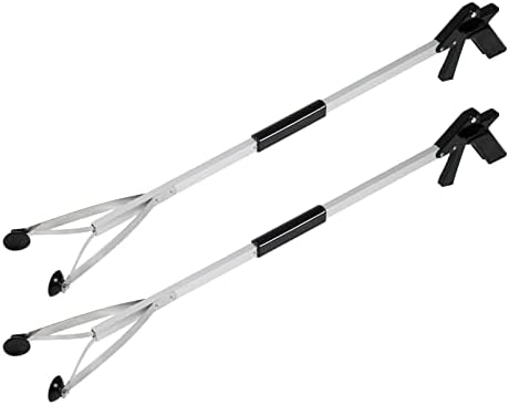 Grabber Reacher Suction Cup Grip Tool- Long 32 Inch Foldable Strong Heavy Duty Aluminum Pick Up Stick - Lightweight Trash Litter Picker Claw