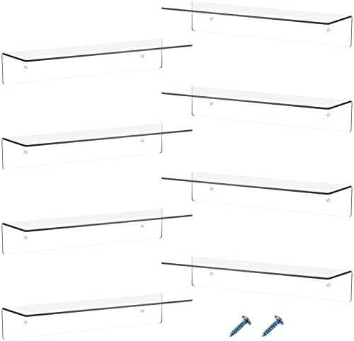 Blulu 8 Pcs Clear Acrylic Shelves 14 x 5 x 2 Inches Clear
