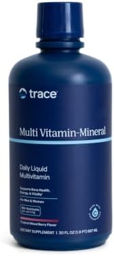 Trace Minerals Liquid Multivitamin with 72+ Minerals, Berry, 32 oz | 600 mg calcium, 100+ nutrients per serving, Supports energy and bones, Daily vitamins for adults