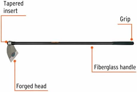Truper Lane Hoe No. 3, 54-Inch Fiberglass Handle, 8-1/2-Inch x 8-1/2-Inch Forged Head, 2.1 lb Head Weight