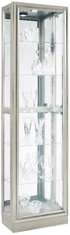 Pulaski Furniture Hardwood Side Entry Curio Cabinet in Platinum Silver Finish