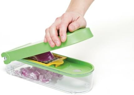 PrepWorks 3-Blade Dice & Slice Chopper – Multi-Function Vegetable and Fruit Cutter, Easy to Use, Stainless Steel Blades, BPA-Free