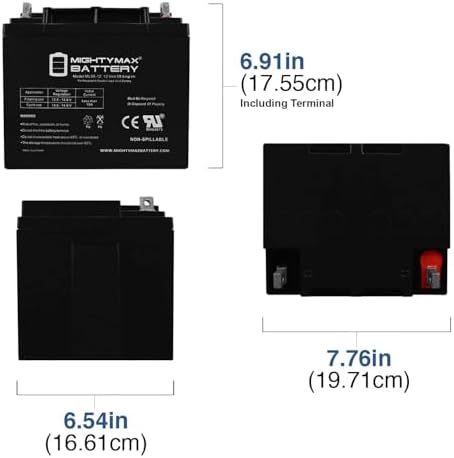 ML55-12 - 12 Volt 55 AH, Nut and Bolt (NB) Terminal, Rechargeable SLA AGM Battery