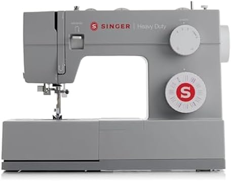 SINGER® 4432 (Grey) High Speed Heavy Duty Sewing Machine + Accessory Kit | 32 stitches deliver 110 applications, 50% more power for thick fabrics, 1100 per minute capacity, 1-step buttonhole design