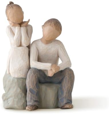 Willow Tree We are Three, Sculpted Hand-Painted Figure, Darker Skin | Cast from a Susan Lordi Original Carving, Celebrates Close Bonds, Meaningful Relationships, Thoughtful Keepsake Gift Idea