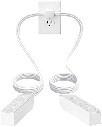 2 Pack 12 Feet 3 Outlets with Hand/Foot Switch Extension Power Cord.