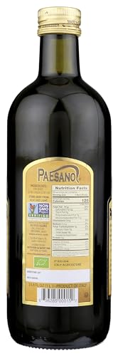 Paesanol Organic Extra Virgin Olive Oil, Unfiltered, 33.8 Fl Oz (1L) | High Polyphenol, Premium First Cold Pressed, Hand Picked, Early Harvest in Sicily, Award Winning Italian EVOO
