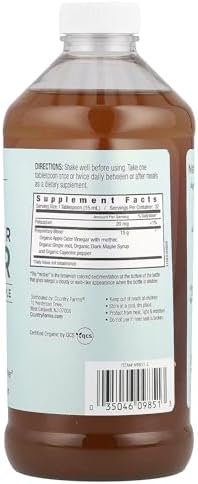 Country Farms Organic Apple Cider Vinegar Tonic, Cleanses and Detoxifies, Helps Balance Fluids, Supports Digestion, With The “Mother”
