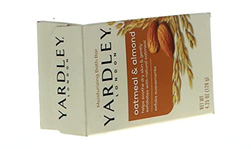 Yardley Oatmeal and Almond Bar Soap, 4.25 Ounce, Set of 3
