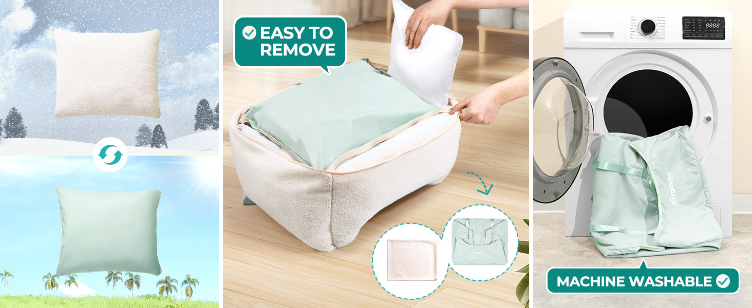 soft cozy fluffy warm heated cool cushion removable cover machine hand wash washable