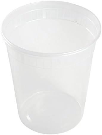 AmerCare 32 Ounce Clear Deli Container with Lid Combo, Case of 240