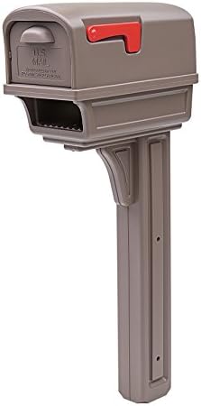 Gibraltar Mailboxes Gentry Large Capacity Double-Walled Plastic Green, All-In-One Mailbox & Post Combo Kit, GGC1G0000