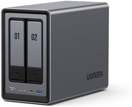 UGREEN NAS DXP2800 2-Bay, Ideal for Content Creators and Enthusiasts | Intel N100 Quad-Core CPU, 8GB DDR5 RAM, 2.5GbE, 2X M.2 NVMe Slots, 4K HDMI, Desktop NAS Network Attached Storage (Diskless)