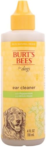BURT'S BEES FOR PETS Ear Cleaner for Dogs with Pepeprmint and Witch Hazel, 99.7% Natural Origin Formulas, Dog Ear Cleaner, Ear Cleaning Solution for Dogs, 4 oz | 99.7 percent natural origin formula, gentle ear cleaning solution, for routine daily groomin…