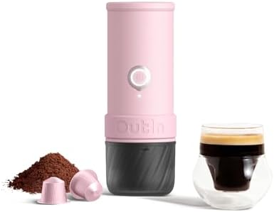 OutIn Mino Portable Electric Espresso Machine for Travel with Self-Heating | Mini Camping Coffee Maker, Pocket-Sized Coffee Machine