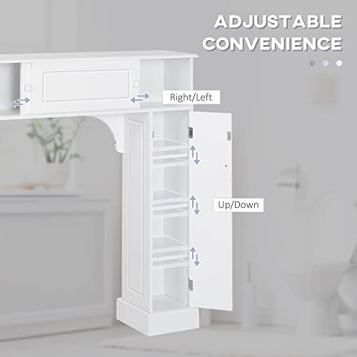 HOMCOM Over The Toilet Bathroom Cabinet Storage Cabinet White