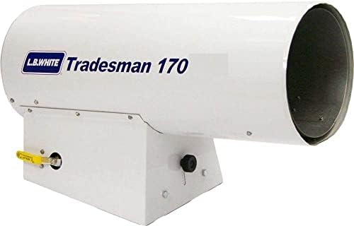 L.B. White Tradesman 170n Portable Forced Air Heater 125,000-170,000 BTUH, NG Portable Gas Heater for Industrial and Construction Sites
