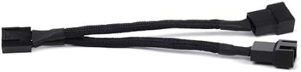 SilverStone Technology All Black Sleeved 1-to-2 Sleeved PWM Fan Splitter Cable (CPF01)
