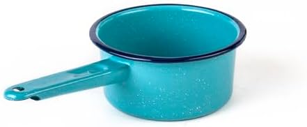 Cinsa 1 Qt Granite Ware Saucepan - Enamel on Steel, Turquoise Blue | Antibacterial Non-Porous Porcelain Finish for Indoor & Outdoor Cooking - Even Heat Distribution for Consistent Results