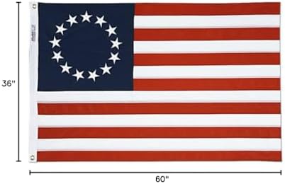 Annin Flagmakers Betsy Ross American Flag - 60 x 36 Inch (Model 315335) | All-Weather Nylon SolarGuard Nyl-Glo, 100% MADE in USA
