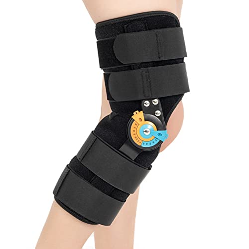 Hinged ROM Knee Braces Adjustable Knee Immobilizer Support for Knee Pain ACL MCL PCL Arthritis Meniscus Tear Post OP Recovery for Men and Women Side
