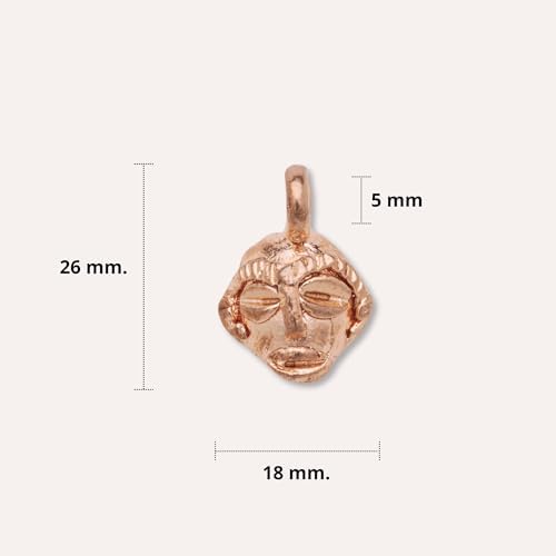 Better Jewelry, Real Pure Copper African Tribal Mask Pendant, Charm