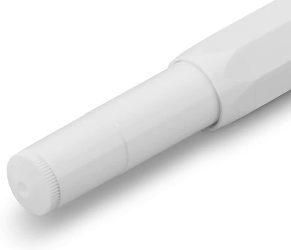 Kaweco CLASSIC SPORT Fountain Pen White with 23 Carat Gold-Plated Steel Nib and Iridium Tip for Ink Cartridges I Sport Fountain Pen 13 cm I Nib: BB (Extra Broad)
