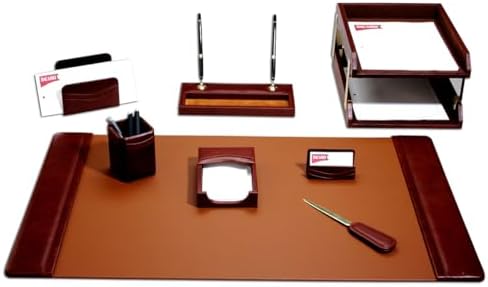 Dacasso Leather Desk Set, 10-Piece, Mocha (D3020)