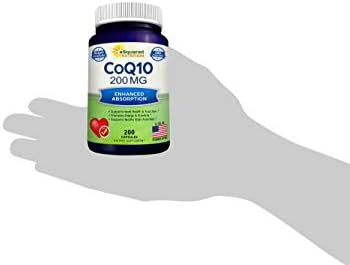 aSquared Nutrition CoQ10 (200 Capsules and 200mg) - High Absorption Vegan CO Q-10 Powder - Enzyme Ubiquinone Supplement Pills, Extra Antioxidant Coenzyme Q10 Vitamin, Coq 10 Alernative to Softgels
