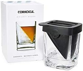 Corkcicle Whiskey Wedge - Premium Old Fashioned Glass with Silicone Ice Mold - For Bourbon, Scotch, & Spirits - Great Gift for Dad - Perfect for the Holidays - 9 oz