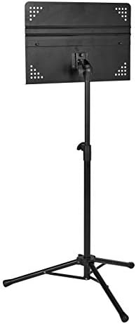 Amazon Basics Adjustable Folding Sheet Music Stand for School Music Program, Bands, Ensembles, 31" to 55" Height, Black