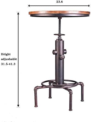 Topower Industrial Bar Table 32.3-38.2" Adjustable Pub Table Kitchen Dining Coffee Bistro Table (Red)