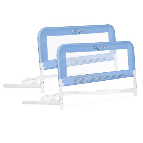 Dream On Me Lightweight Mesh Security Adjustable Bed Rail Double Pack with Breathable Mesh Fabric in White, 2 Count (Pack of 1)
