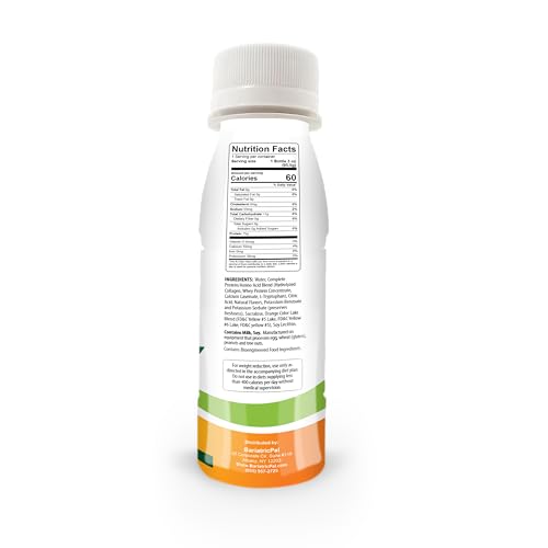 BariatricPal 15g Ready-to-Drink Whey Protein & Collagen Shots - Orange (12 Bottles)