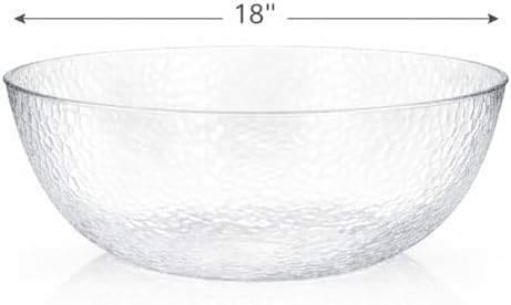 Lillian Collection Stunning Clear Plastic Round Hammered Bowl - 12" (1 Pc.) - Unique Textured Design - Perfect for Parties & Displays