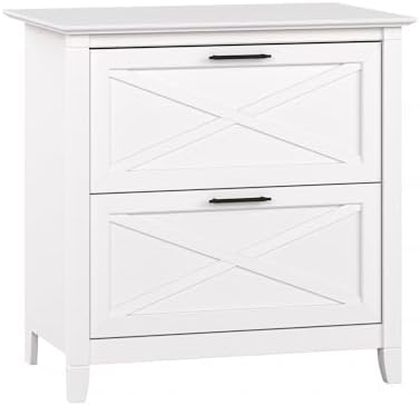 Bush Home Key West 2 Drawer Lateral File Cabinet in Washed Gray, Document Storage for Home Office, Accent Chest with Drawers