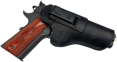 The Defender Leather IWB Holster for 1911 Style Handguns – Standard or Sweat Shield Versions – Made in USA – Fits Kimber, Colt, S&W, Sig Sauer, Ruger, Remington