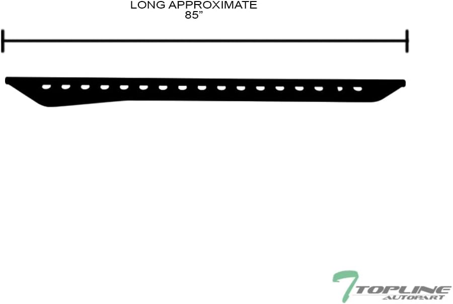 7422444121142 Compatible with 2019-2026 Dodge Ram 1500 New Body Crew Cab Textured Black Round Pattern Rock Slider Rocker Style Side Step Rail Nerf