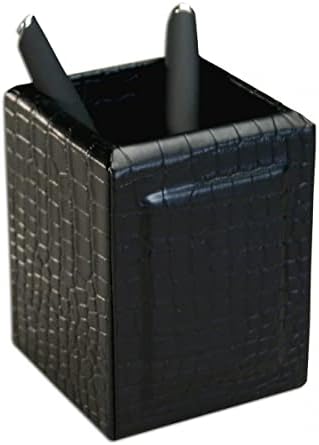 Dacasso Black Crocodile Embossed Leather Desk Set, 10-Piece