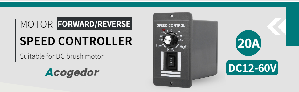DC12-60V 20A DC Brush Motor Speed Controller