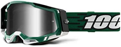 100% Racecraft 2 Mountain Bike & Motocross Goggles - MX and MTB Racing Protective Eyewear (MILORI - Mirror Silver Lens)