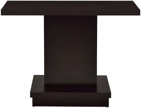 Coaster Home Furnishings - Reston - Engineered Wood - 40-Inch Rectangular Contempandary Table with Geometric Pedestal Base Design and Plastic Glides